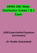 AWWA ABC Water Distribution Grades 1 & 2 Exam Questions & Answers PDF &vert; Complete Certification Study Guide