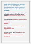 Adobe Photoshop Certification Exam &lpar;latest version &NewLine;2026&rpar; Most Recent Exam 2026&vert;2027 Actual Complete Real &NewLine;Exam Questions And Correct Answers &lpar;Verified Answers&rpar; &NewLine;Already Graded A&plus; &vert; Guaranteed  Success&excl;&excl; Newest Exam &vert; &NewLine;Just Released&excl;&excl;