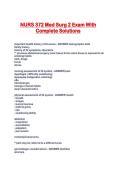NURS 372 Med Surg 2 Exam With Complete Solutions