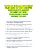 Utah Master Esthetician Written EXAM &NewLine;STUDY GUIDE 2026&sol;2027 ACCURATE &NewLine;QUESTIONS WITH CORRECT &NewLine;DETAILED SOLUTIONS &vert;&vert; &NewLine;100&percnt; GUARANTEED PASS &NewLine;<NEWEST VERSION> &NewLine;