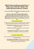 NSG 533 Advanced Pharmacology Exam 1 & 2  BUNDLE &vert; Wilkes &lpar;Latest 2026&sol; 2027 Update&rpar; 100&percnt; Verified Questions & Answers &vert; Grade A