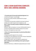 CQM-C EXAM QUESTIONS COMPLETE WITH 100&percnt; VERIFIED ANSWERS 
