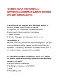 H&R BLOCK INCOME TAX COURSE EXAM &ndash; COMPREHENSIVE ASSESSMENT QUESTIONS COMPLETE WITH 100&percnt; CORRECT ANSWERS