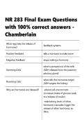 NR 283 &vert; Final Exam  &vert; Questions with 100- correct answers -Chamberlain&period;