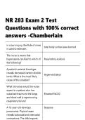 NR 283 Exam 2 Test Questions with 100- correct answers -Chamberlain