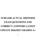NURS 6540 ACTUAL MIDTERM&NewLine;EXAM QUESTIONS AND&NewLine;CORRECT ANSWERS LATEST&NewLine;UPDATE 2026&sol;2027 GRADED A&plus;&NewLine;&period;