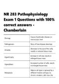 NR 283  &vert; Pathophysiology Exam 1  &vert; Questions with 100- correct answers -Chamberlain