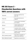 NR 283 Exam 2 - Chamberlain Questions with 100- correct answers