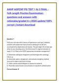 AANP AGPCNP PSI TEST 1 & 2 FINAL Full-Length Practice Examination&colon;