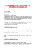 ASE A5 Brakes Study Guide &lpar;2026&rpar;&colon; Complete Practice Questions with Correct Answers and Detailed Explanations