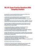 NS 161 Exam Practice Questions With Complete Answers
