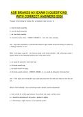 ASE Brakes A5 &lpar;Exam 3&rpar; Questions with Correct Answers 2026 &vert; Complete Practice Exam & Study Guide