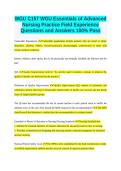 WGU C157 Essentials of Advanced Nursing Practice Field Experience Practice Exam &vert; Advanced Nursing Review