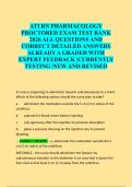 ATI RN PHARMACOLOGY &NewLine;PROCTORED EXAM TEST BANK &NewLine;2026 ALL QUESTIONS AND &NewLine;CORRECT DETAILED ANSWERS &NewLine;ALREADY A GRADED WITH &NewLine;EXPERT FEEDBACK &vert;CURRENTLY &NewLine;TESTING &vert;NEW AND REVISED &NewLine;
