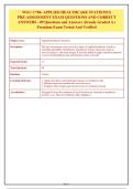 WGU C784- APPLIED HEALTHCARE STATISTICS&NewLine;PRE-ASSESSMENT EXAM QUESTIONS AND CORRECT&NewLine;ANSWERS - 89 Questions and Answers Already Graded A&plus;&NewLine;Premium Exam Tested And Verified&NewLine;