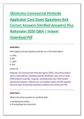 Oklahoma Commercial Pesticide &NewLine;Applicator Core Exam Questions And &NewLine;Correct Answers &lpar;Verified Answers&rpar; Plus &NewLine;Rationales 2026 Q&A &vert; Instant &NewLine;Download Pdf