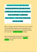 Contractor Practice Quiz Questions &NewLine;EXAM QUESTIONS EXAMINATION &NewLine;COMPLETE PRACTICE QUESTIONS &NewLine;AND ANSWERS &vert; VERIFIED &NewLine;SOLUTIONS &vert; UPDATED 2026&sol;2027 &NewLine;STUDY GUIDE &NewLine;