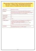 Pharmacology NURS 251 Final Exam Portage learning Questions&NewLine;and Answer - Professor Stepp - 90 Questions and Answers&NewLine;Already Graded A&plus; Premium Exam Tested And Verified