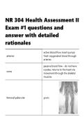 NR 304  &vert; Health Assessment II &vert; Exam -1  &vert; questions and answer with detailed rationales&period;