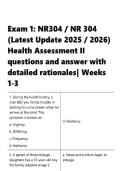 NR 304  &vert; Health Assessment II &vert; Exam -1  &vert; questions and answer with detailed rationales&period;
