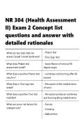 NR 304 &vert;  &lpar;Health Assessment II&rpar; Exam 2  &vert; Concept list questions and answer with detailed rationales