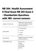 NR 304 &vert; Health Assessment II  &vert; Final Exam &vert;  NR 283 Exam 2 - Chamberlain Questions with 100- correct answers