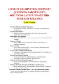 ABFM ITE EXAMINATION COMPLETE &NewLine;QUESTIONS AND DETAILED &NewLine;SOLUTIONS LATEST UPDATE THIS &NewLine;YEAR JUST RELEASED 