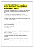 ASAP PACE CERTIFICATION exam Current&NewLine;Version Question and Answer &vert; Ultimate&NewLine;Review Edition &vert; Grade A&plus;