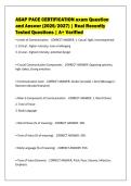 ASAP PACE CERTIFICATION exam Question&NewLine;and Answer &lpar;2026&sol;2027&rpar; &vert; Real Recently&NewLine;Tested Questions &vert; A&plus; Verified&NewLine;