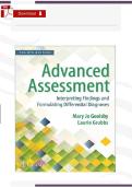 Test Bank for Advanced Assessment 4th Edition Interpreting Findings and Formulating Differential Diagnoses By Mary Jo Goolsby&semi; Laurie Grubbs &vert; 9780803668942 &vert; Chapter 1-22 &vert; All Chapters with Answers and Rationals&NewLine;