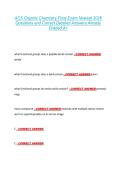 ACS Organic Chemistry Final Exam Newest 2026 &NewLine;Questions and Correct Detailed Answers Already &NewLine;Graded A&plus; 