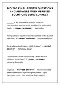 BIO 205 Final Exam Review&colon; Verified Questions & Answers&NewLine;&NewLine;