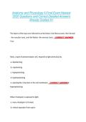 Anatomy and Physiology II Final Exam Newest &NewLine;2026 Questions and Correct Detailed Answers &NewLine;Already Graded A&plus; 
