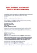 NURS 102 Exam 2- In Class Nclex Q Questions With Accurate Answers