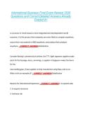 International Business Final Exam Newest 2026 &NewLine;Questions and Correct Detailed Answers Already &NewLine;Graded A&plus; 