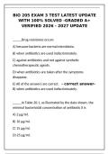 BIO 205 Exam 3&colon; Latest 2026-2027 Verified A&plus; Questions & Answers&NewLine;&NewLine;