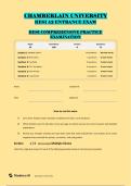 CHAMBERLAIN UNIVERSITY &NewLine;HESI A2 ENTRANCE EXAM &NewLine;HESI COMPREHENSIVE PRACTICE &NewLine;EXAMINATION &NewLine;