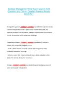Strategic Management Final Exam Newest 2026 &NewLine;Questions and Correct Detailed Answers Already &NewLine;Graded A&plus; 