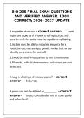 BIO 205 Final Exam 2026-2027&colon; Verified 100&percnt; Correct Answers&NewLine;&NewLine;