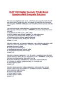 NUR 105 Chapter 9 Activity NCLEX Exam Questions With Complete Solutions