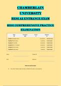 CHAMBERLAIN &NewLine;UNIVERSITY &NewLine;HESI A2 ENTRANCE EXAM &NewLine;HESI COMPREHENSIVE PRACTICE &NewLine;EXAMINATION 