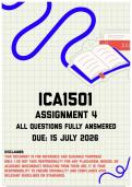 ICA1501 Assignment 4 Memo &vert; Due 15 July 2026