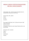 MEDICAL SURGICAL CERTIFICATION QUESTIONS &NewLine;AND WELL VERIFIED ANSWERS