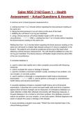 Galen NSG 3160 Exam 1 &ndash; Health Assessment &ndash; &lpar;2026&rpar; Actual Questions & Answers&NewLine;