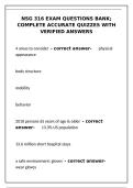 NSG 316 Exam Questions Bank Complete Quizzes & Verified Answers&NewLine;&NewLine;
