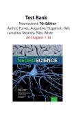 Test Bank For Neuroscience 7th Edition by Purves&comma; All Chapters 1-34 &vert; Latest Edition 