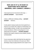 NUR 168 Ch 37 & 39 Exam &num;2 Questions & Verified Answers Grade A&NewLine;&NewLine;