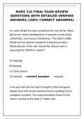 NURS 316 Final Exam Review Questions & Detailed Verified Answers&NewLine;&NewLine;
