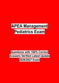APEA Management Pediatrics Exam &lpar;2026&ndash;2027&rpar; Questions and Verified Answers &vert; Latest Pediatric NP Study Guide &vert; Grade A&plus;