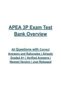 APEA 3P Exam Test Bank Questions and Verified Answers with Rationales &vert; Advanced Pathophysiology&comma; Pharmacology & Physical Assessment Study Guide